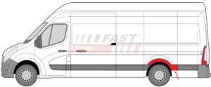 baguette Renault Master 3 passage de roue arrière gauche Renault Master 3