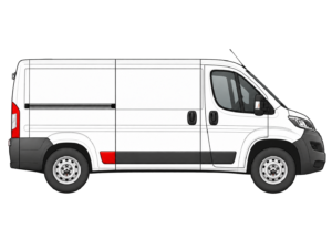 moulure avant roue arrière droite Peugeot Boxer – localisation sur le véhicule