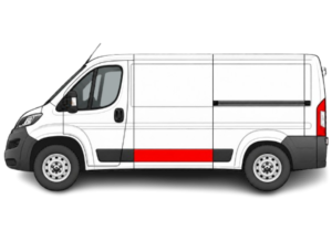 moulure latérale gauche Peugeot Boxer – schéma de localisation