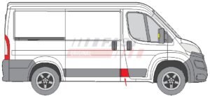 moulure montant latéral droit Peugeot Boxer – localisation sur le véhicule