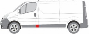 moulure montant latéral gauche Trafic 2 L2 Moulure extérieure gauche VELPART VCEM114 pour Renault Trafic 2