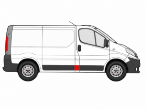 Emplacement moulure montant droit Vivaro A L1 sur Opel Vivaro A 2001-2014