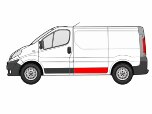 moulure coulissante gauche Vivaro A L1 emplacement porte coulissante